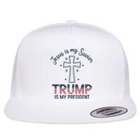 Jesus Is My Savior Trump Is My President Flat Bill Trucker Hat