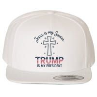 Jesus Is My Savior Trump Is My President Wool Snapback Cap