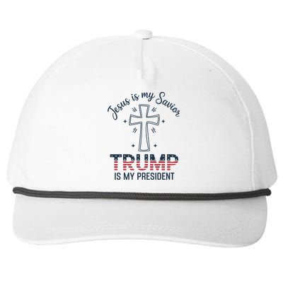 Jesus Is My Savior Trump Is My President Snapback Five-Panel Rope Hat