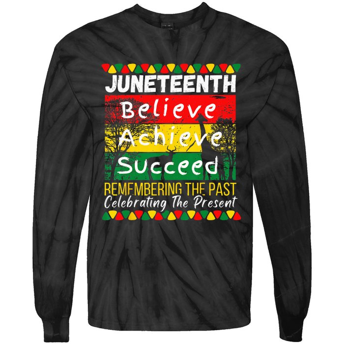 Juneteenth Is My Independence Day Black Pride Melanin Tie-Dye Long Sleeve Shirt