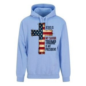 Jesus Is My Savior Trump Is My President Trump 2024 Maga Unisex Surf Hoodie