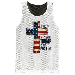 Jesus Is My Savior Trump Is My President Trump 2024 Maga Mesh Reversible Basketball Jersey Tank