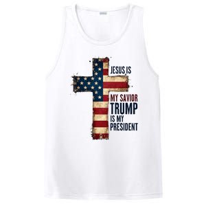 Jesus Is My Savior Trump Is My President Trump 2024 Maga PosiCharge Competitor Tank