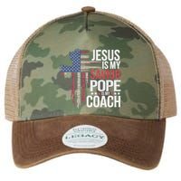 Jesus Is My Savior Pope Is My Coach Religious Quote Legacy Tie Dye Trucker Hat