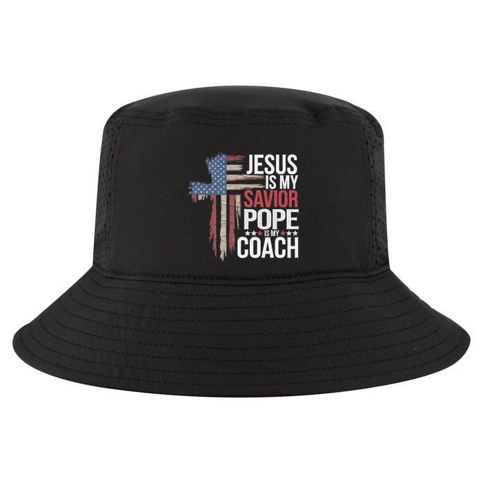 Jesus Is My Savior Pope Is My Coach Religious Quote Cool Comfort Performance Bucket Hat