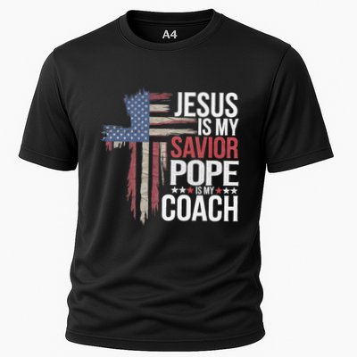 Jesus Is My Savior Pope Is My Coach Religious Quote Performance Shirt