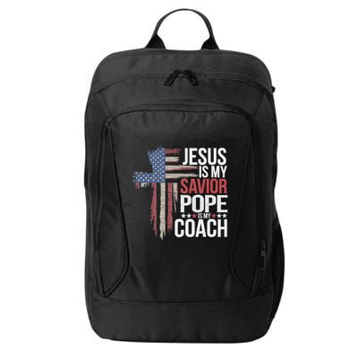 Jesus Is My Savior Pope Is My Coach Religious Quote City Backpack