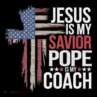 Jesus Is My Savior Pope Is My Coach Religious Quote Sustainable Bucket Hat