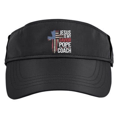 Jesus Is My Savior Pope Is My Coach Religious Quote Adult Drive Performance Visor