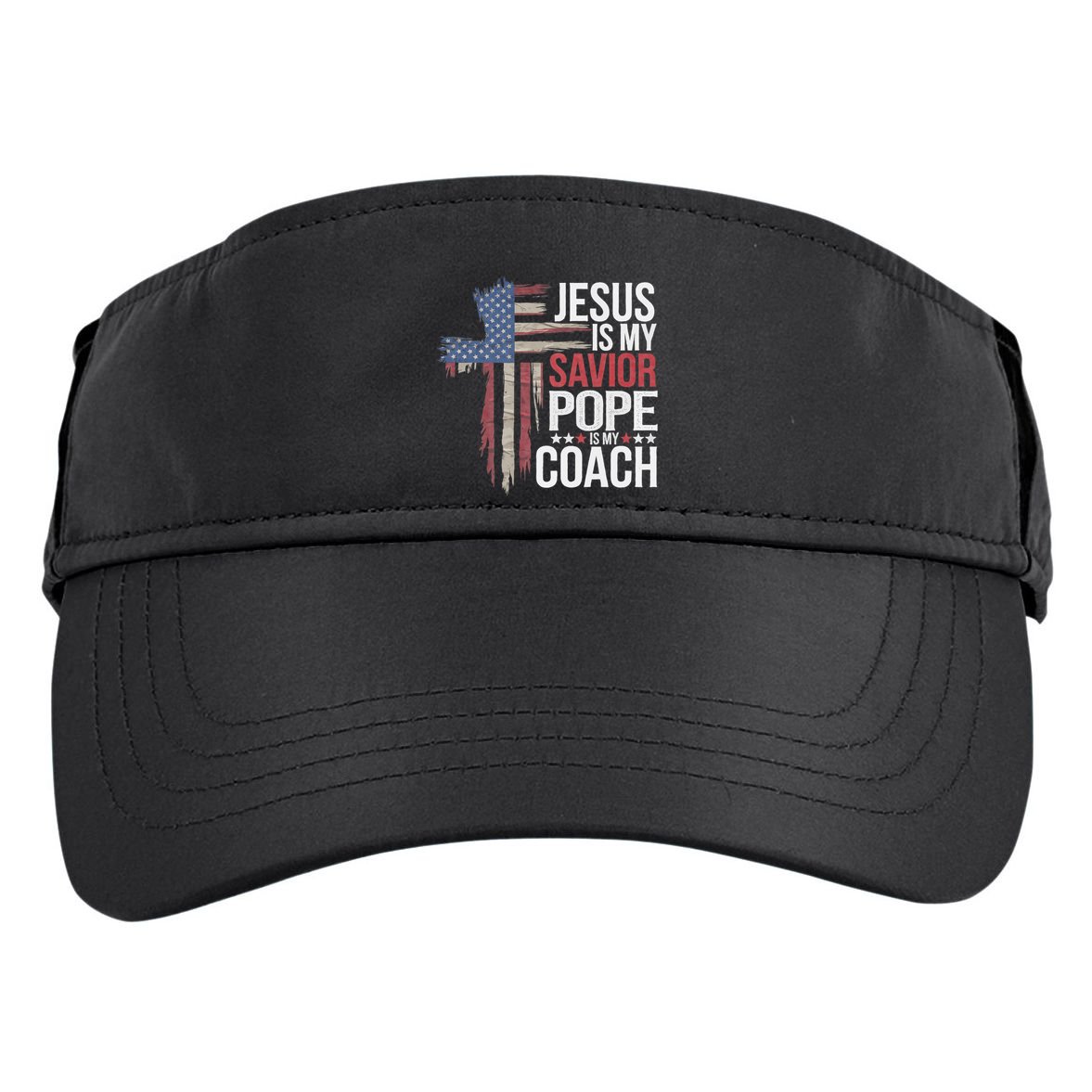Jesus Is My Savior Pope Is My Coach Religious Quote Adult Drive Performance Visor