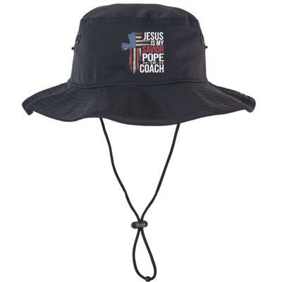 Jesus Is My Savior Pope Is My Coach Religious Quote Bucket Hat