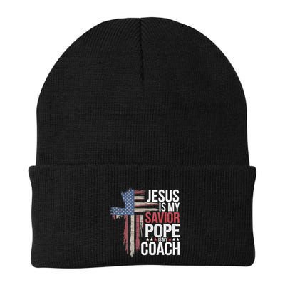 Jesus Is My Savior Pope Is My Coach Religious Quote Beanie