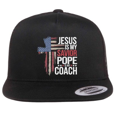 Jesus Is My Savior Pope Is My Coach Religious Quote Flatbill Hat