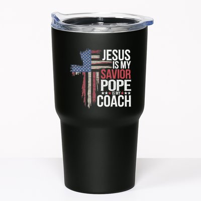 Jesus Is My Savior Pope Is My Coach Religious Quote Tumbler