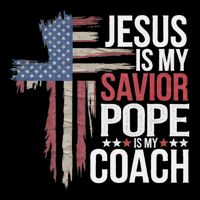 Jesus Is My Savior Pope Is My Coach Religious Quote Pom Pom 12in Knit Beanie