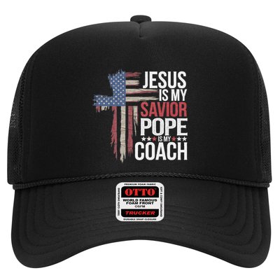 Jesus Is My Savior Pope Is My Coach Religious Quote Trucker Hat