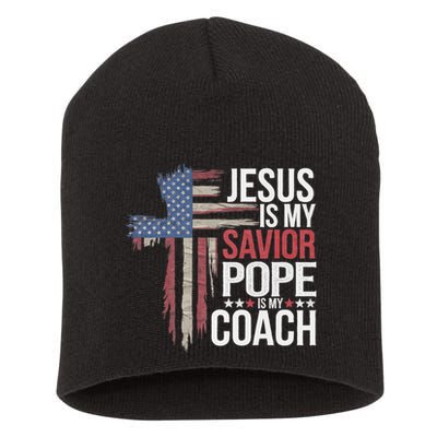 Jesus Is My Savior Pope Is My Coach Religious Quote Short Acrylic Beanie