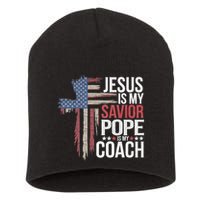 Jesus Is My Savior Pope Is My Coach Religious Quote Short Acrylic Beanie