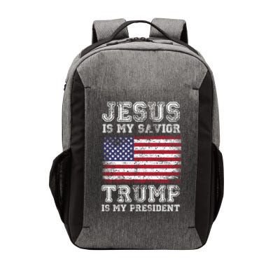 Jesus Is My Savior Trump Is My President American Flag Funny Gift Vector Backpack