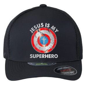 Jesus Is My SuperHero Christian Jesus Lovers Gift Flexfit Unipanel Trucker Cap