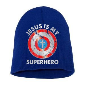 Jesus Is My SuperHero Christian Jesus Lovers Gift Short Acrylic Beanie