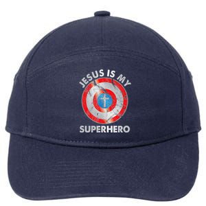 Jesus Is My SuperHero Christian Jesus Lovers Gift 7-Panel Snapback Hat