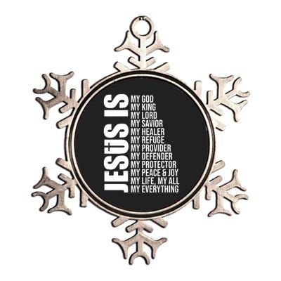 Jesus Is My Everything Metallic Star Ornament