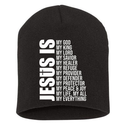 Jesus Is My Everything Short Acrylic Beanie