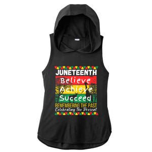 Juneteenth Is My Independence Day Black Pride Melanin Ladies PosiCharge Tri-Blend Wicking Draft Hoodie Tank