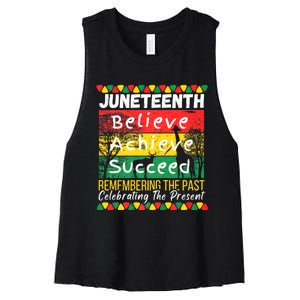 Juneteenth Is My Independence Day Black Pride Melanin Women's Racerback Cropped Tank