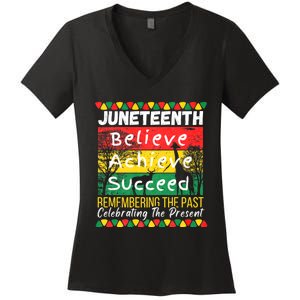 Juneteenth Is My Independence Day Black Pride Melanin Women's V-Neck T-Shirt