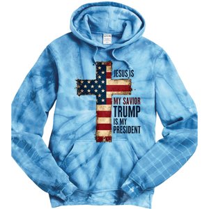 Jesus Is My Savior Trump Is My President Trump 2024 Maga Tie Dye Hoodie