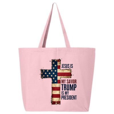 Jesus Is My Savior Trump Is My President Trump 2024 Maga 25L Jumbo Tote