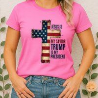 Jesus Is My Savior Trump Is My President Trump 2024 Maga Womens T-Shirt