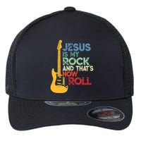 Jesus Is My Rock And That Is How I Roll Christian Flexfit Unipanel Trucker Cap