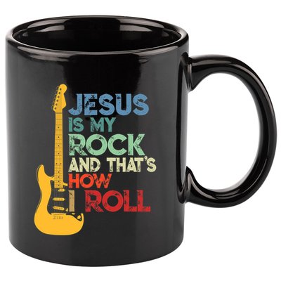 Jesus Is My Rock And That Is How I Roll Christian 11oz C Handle Ceramic Mug