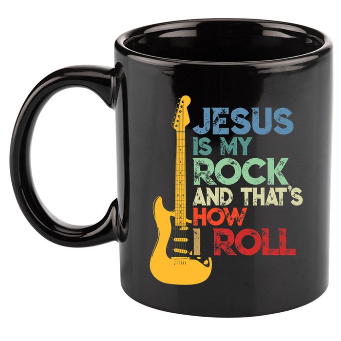 Jesus Is My Rock And That Is How I Roll Christian 11oz C Handle Ceramic Mug