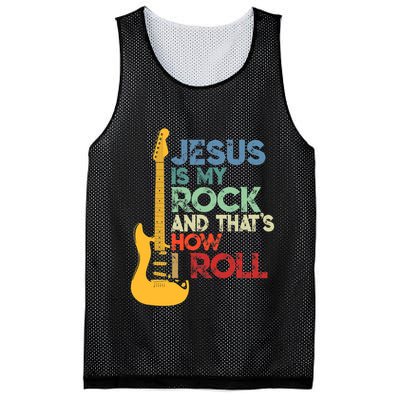 Jesus Is My Rock And That Is How I Roll Christian Mesh Reversible Basketball Jersey Tank
