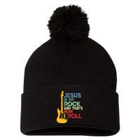 Jesus Is My Rock And That Is How I Roll Christian Pom Pom 12in Knit Beanie