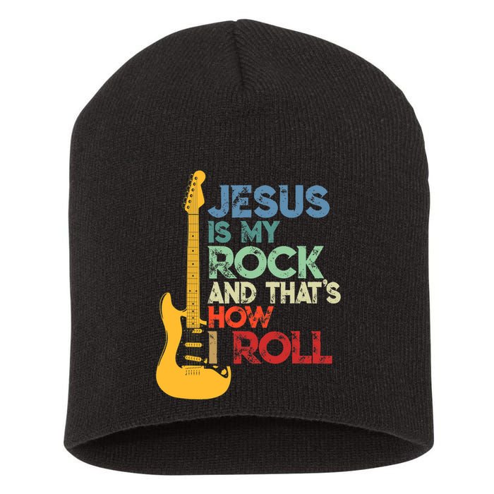 Jesus Is My Rock And That Is How I Roll Christian Short Acrylic Beanie
