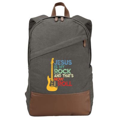 Jesus Is My Rock And That Is How I Roll Christian Cotton Canvas Backpack