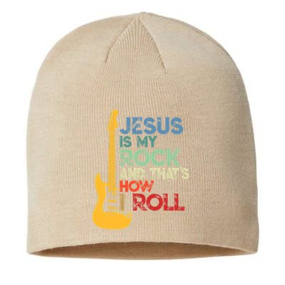 Jesus Is My Rock And That Is How I Roll Christian Sustainable Beanie
