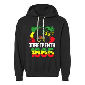 Juneteenth Is My Independence Day Black Women Freedom 1865 Garment-Dyed Fleece Hoodie