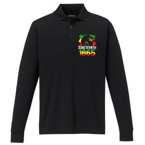 Juneteenth Is My Independence Day Black Women Freedom 1865 Performance Long Sleeve Polo