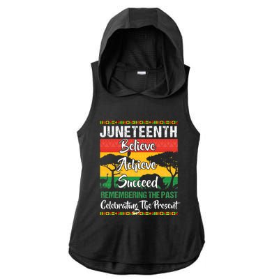 Juneteenth Is My Independence Day African 1865 Freedom Day Ladies PosiCharge Tri-Blend Wicking Draft Hoodie Tank