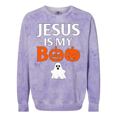 Jesus Is My Boo Cute Halloween Design For Christians Colorblast Crewneck Sweatshirt