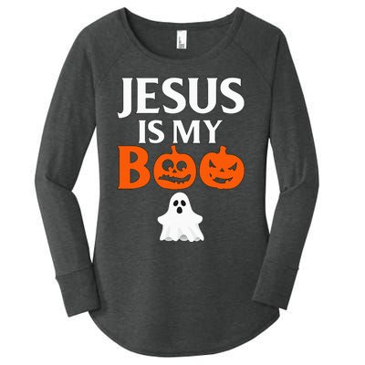 Jesus Is My Boo Cute Halloween Design For Christians Women's Perfect Tri Tunic Long Sleeve Shirt