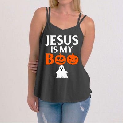 Jesus Is My Boo Cute Halloween Design For Christians Women's Strappy Tank