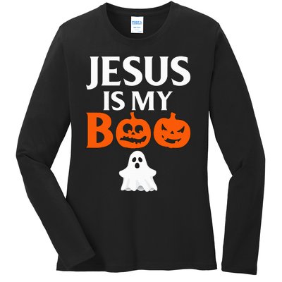 Jesus Is My Boo Cute Halloween Design For Christians Ladies Long Sleeve Shirt