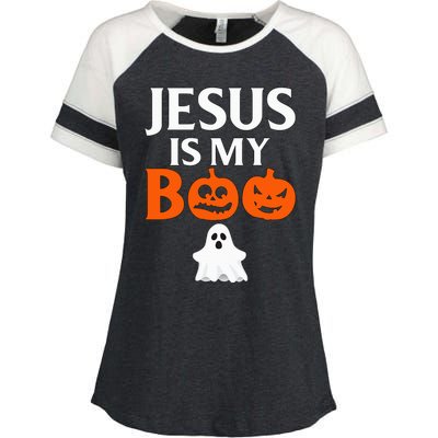 Jesus Is My Boo Cute Halloween Design For Christians Enza Ladies Jersey Colorblock Tee